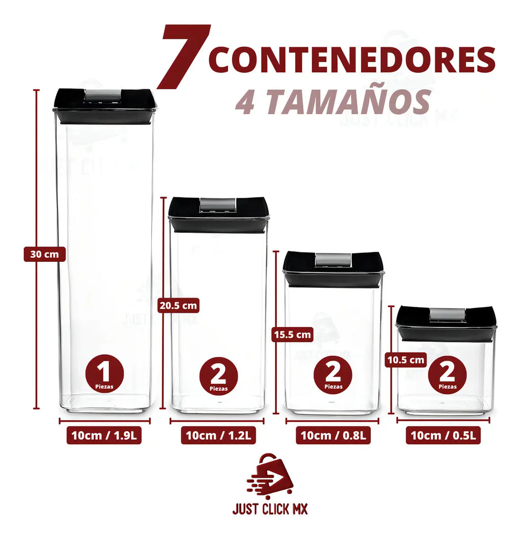 Set 7 Contenedores Herméticos
