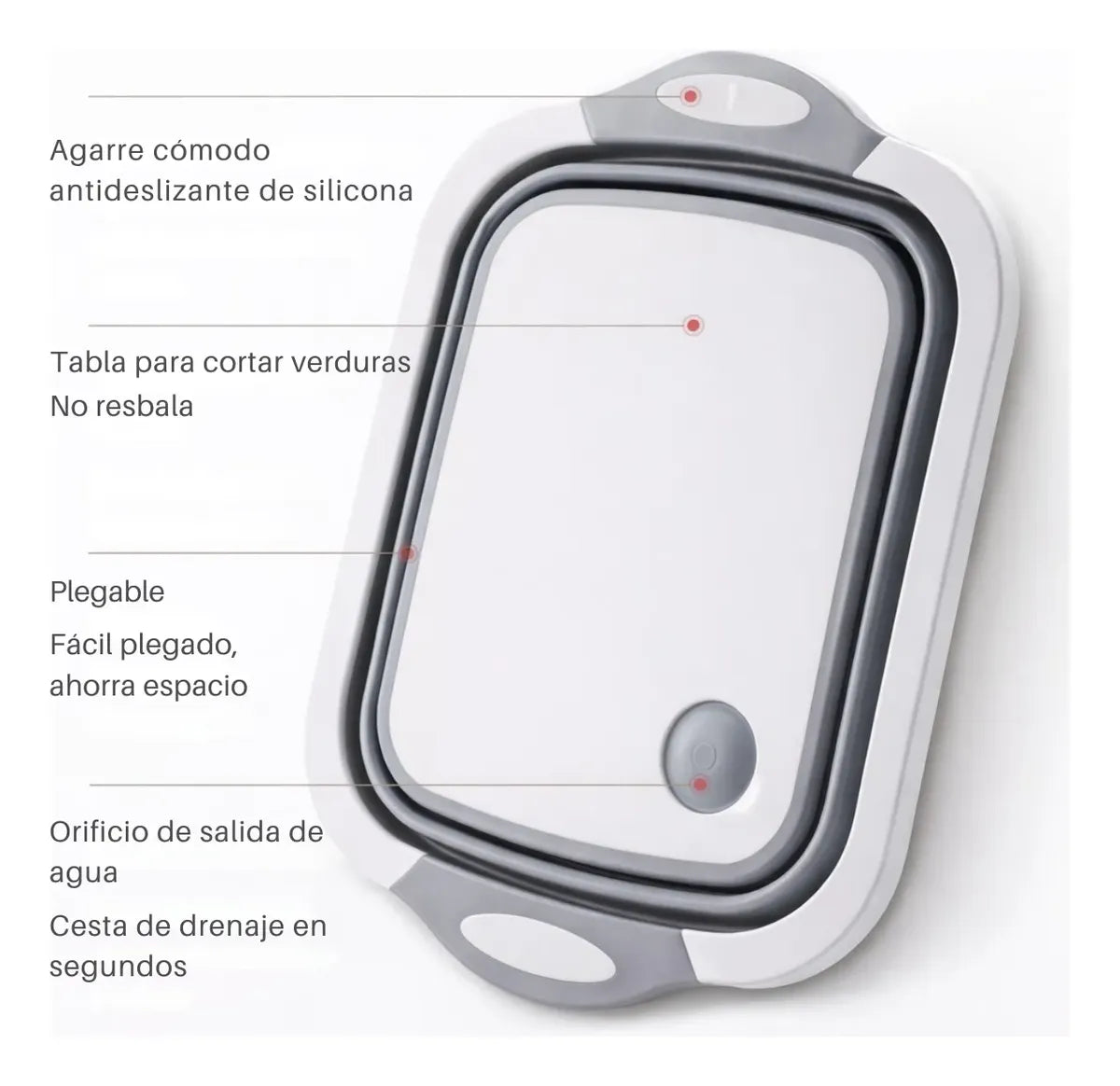 Tabla Colador Gris 2 en 1