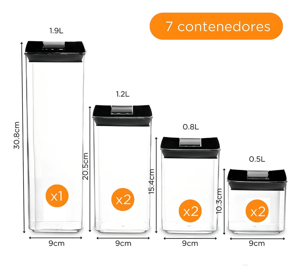 Set 7 Contenedores Herméticos