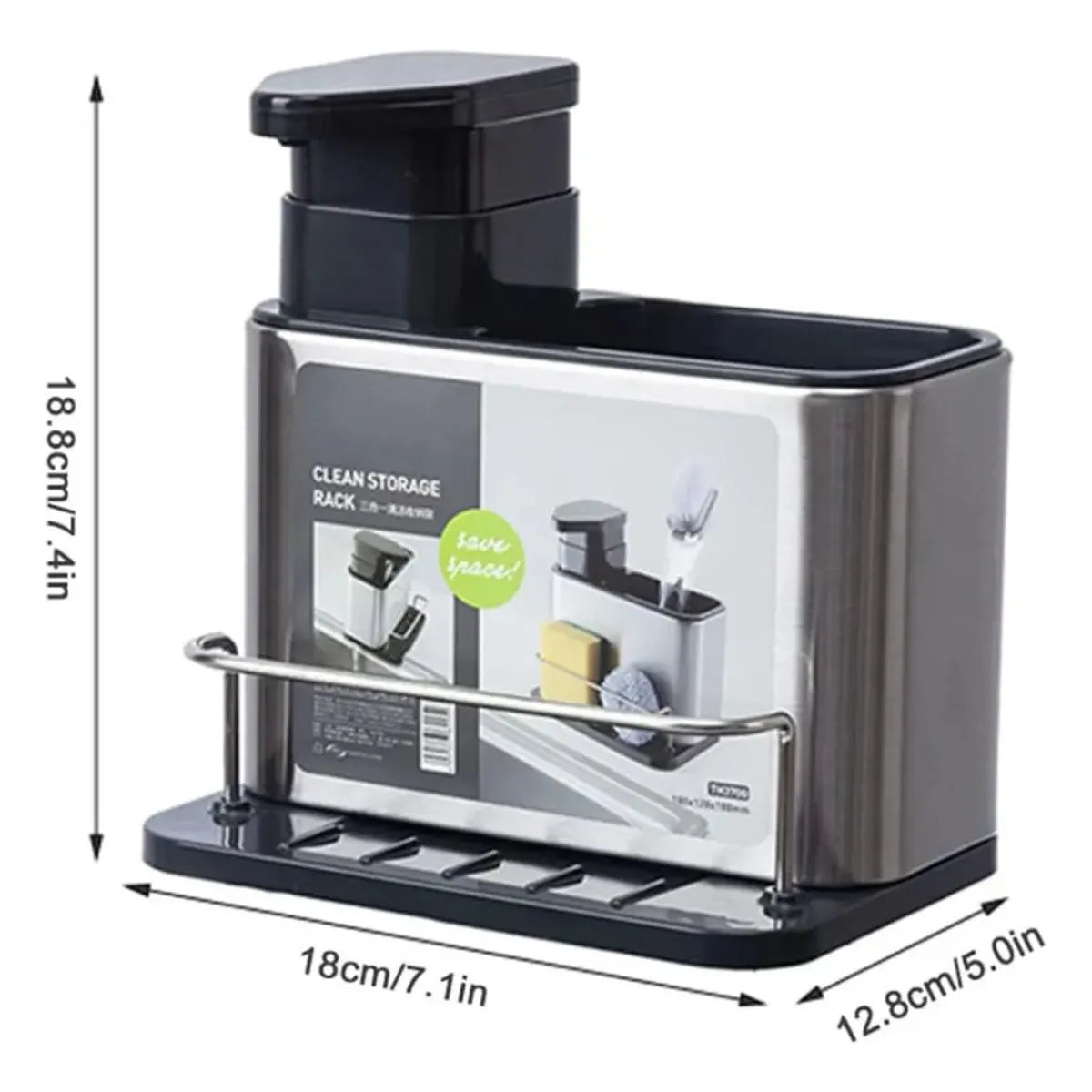 Fregadero Sin Caos: Organizador 2 en 1 de Acero Inoxidable